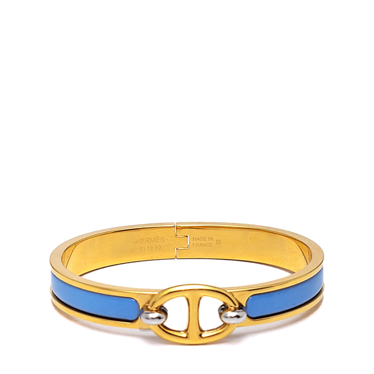 Hermes -Baby Blue Mini Clic Chaine d'Ancre Bracelet 